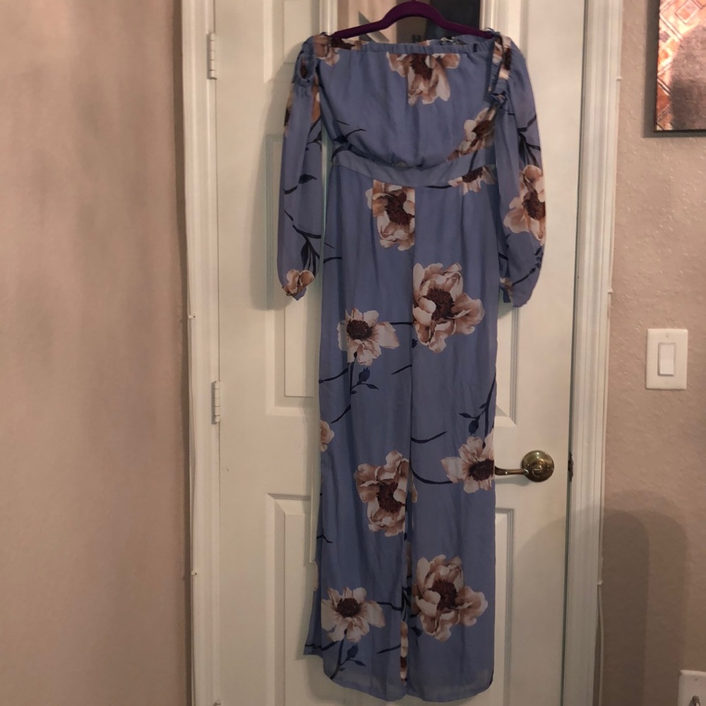 Dusty Blue Floral Jumpsuit
